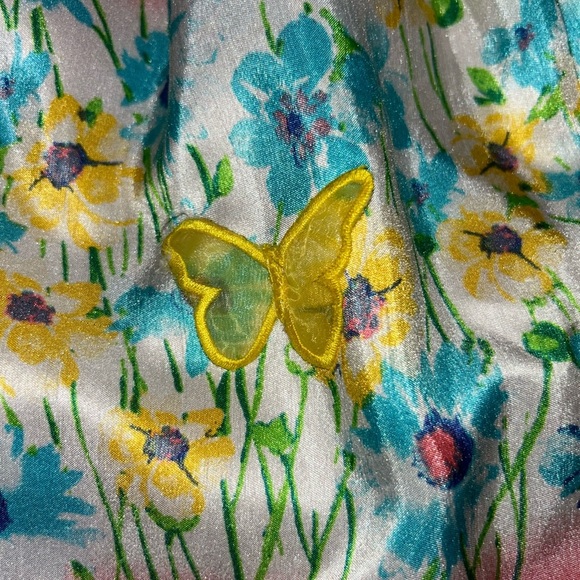 Lilt Floral Kids Dress with 3D Butterflies Coral Pink, Blue, White Formal Size 8 - Picture 5 of 9